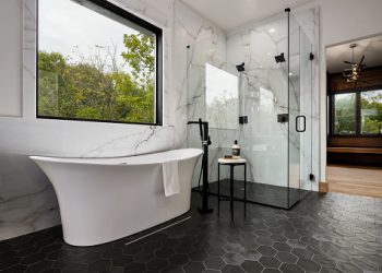 Hybrid Flooring in bathroom
