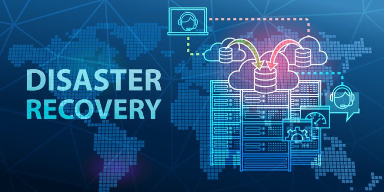 Disaster Recovery Cloud Server Data Loss Prevention Concept Background